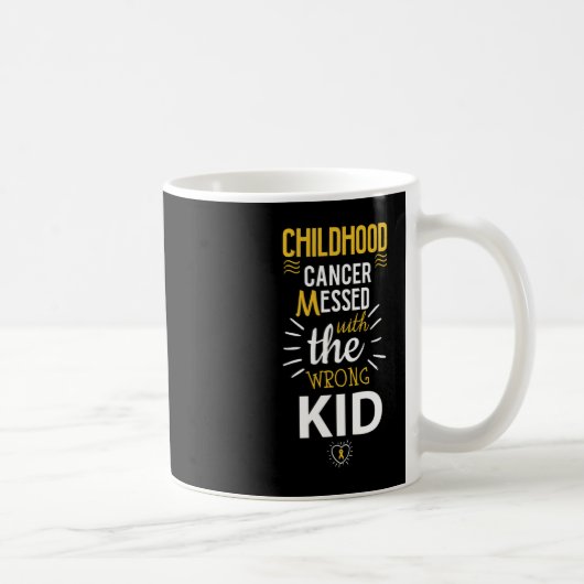 Krebs im Kindesalter mit dem falschen Kid-Bewussts Kaffeetasse (Rechts)