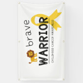 Krebs im Kindesalter mutig Krieger Banner Außensch (Vertikal)