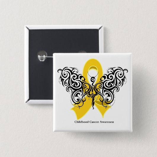 Krebs im Kindesalter - Stamm der Schmetterlinge Button (Vorne & Hinten)