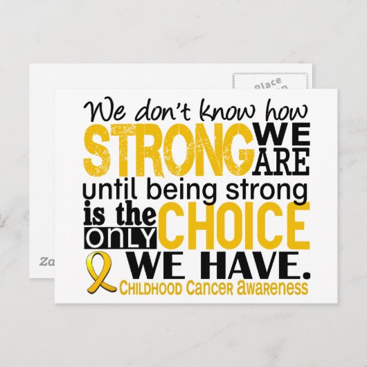 Krebs im Kindesalter, wie stark wir sind Postkarte (Vorne/Hinten)