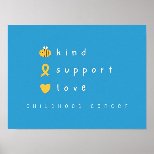 Krebs im Kindesalter zu unterstützen Liebe Poster (Vorne)