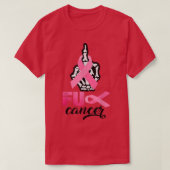 Krebs im Skelett Fick Hand Pink Ribbon Brustkrebs T-Shirt (Design vorne)
