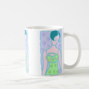 Krebs in den 1920er Jahren Zodiakweibchen in Grün Kaffeetasse