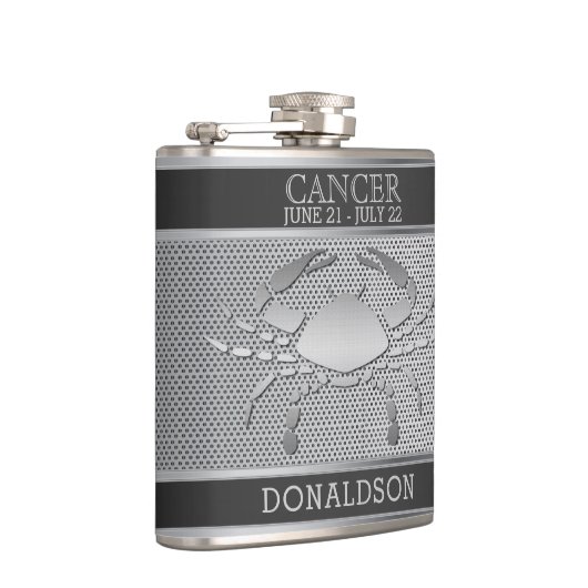 Krebs in schwarzem und silberem Mesh Flachmann (Rechts)