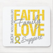 Krebs Inspirierend Slogan Collage Childhood Cancer Mousepad (Vorne)