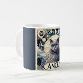Krebs Intuitive Katze Zodiac Art Nouveau Kaffeetasse (Vorderseite Links)