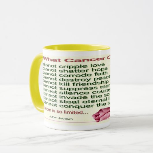 Krebs ist begrenzte Tasse (Vorderseite Links)