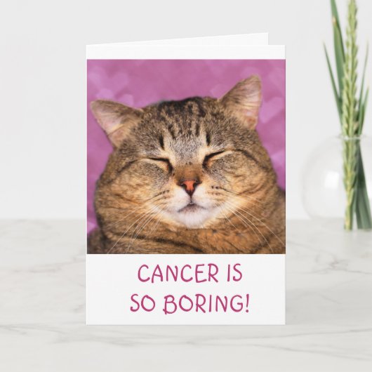 Krebs ist langweilig witzige Katze Karte (Vorderseite)