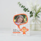 Krebs Kinder Party Einladung mit Foto (Stehend Vorderseite)