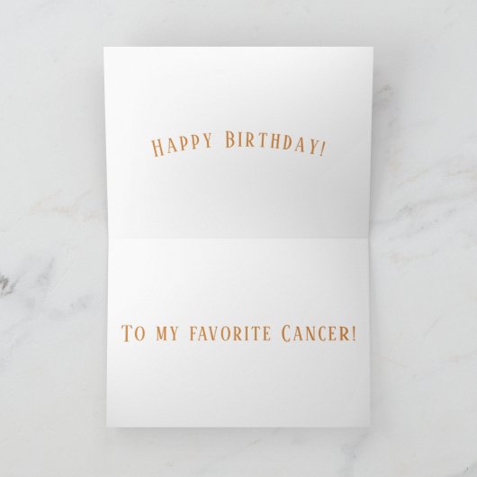 Krebs & Kosmos Geburtskarte Feiertagskarte (Innenseite)