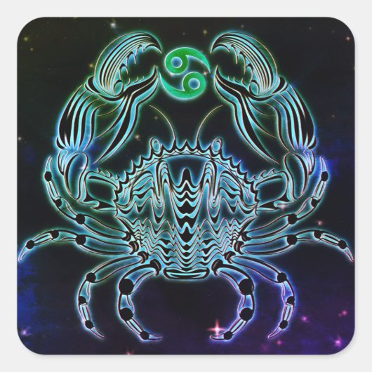 Krebs, Krabbenzuckerkleber Quadratischer Aufkleber (Vorderseite)