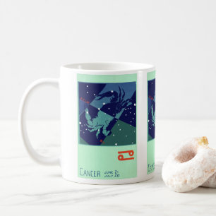 Krebs-Krebs-Sternbild Retro-Zodiac-Astrologie Kaffeetasse
