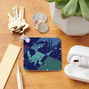 Krebs-Krebs-Sternbild Vintage-Tierkreis Astrologie Schlüsselanhänger