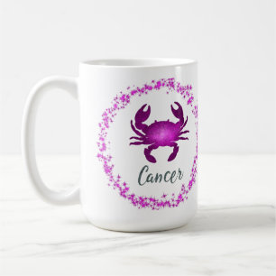 Krebs Krebs Sternzeichen Astrologie rosa lila Kaffeetasse
