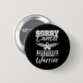 Krebs Krieger Weltkrebstag Geschenk Rosa Band Button (Vorne & Hinten)
