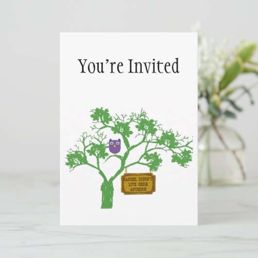 Krebs lebt nicht hier Bäume Einladung (Stehend Vorderseite)