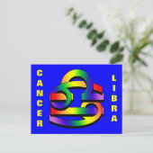 Krebs & Libra GLBT Postkarte (Stehend Vorderseite)