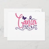 Krebs Lila Butterfly Brustkrebs Bewusstsein Einladungspostkarte (Vorne/Hinten)