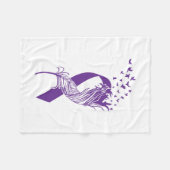 Krebs Lila Ribbon Feather Birds Fleecedecke (Vorderseite (Horizontal))