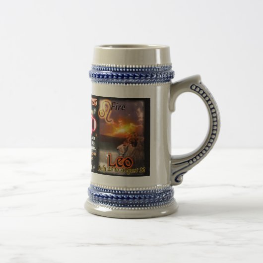 Krebs-Löwe-Spitzenastrologie hoher Stein Bierglas (Rechts)