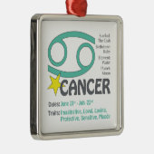 Krebs-Merkmal-quadratische Verzierung Silbernes Ornament (Rechts)