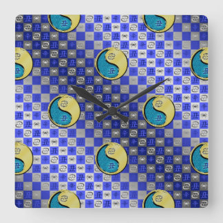 Krebs & Metallener Ochse Quadratische Wanduhr