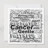 Krebs mit dieser Zodiac Word Grußwolke Karte (Vorderseite)