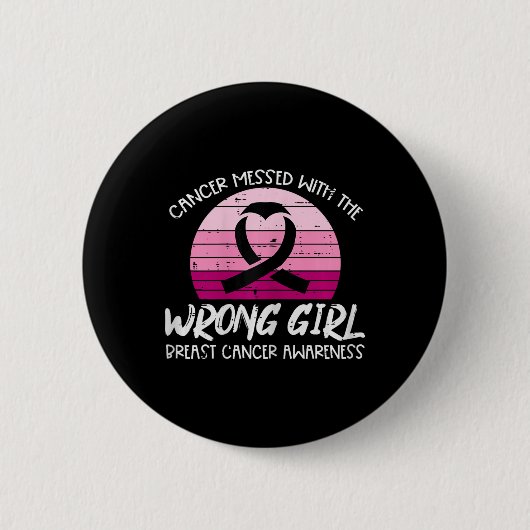 Krebs mit falscher Mädchenbewusstsein-Ribbon-Wom Button (Vorderseite)