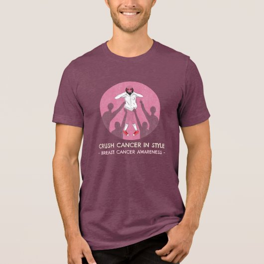 Krebs mit Stil besiegen Tri-Blend Shirt (Vorderseite)