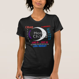 Krebs Moon Child Zodiac Typografie T-Shirt