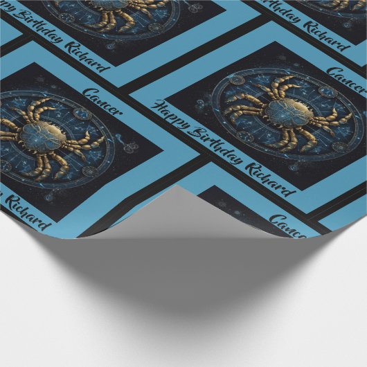 Krebs Name Geburtstag-Horoskop-Geschenk hinzufügen Geschenkpapier (Ecke)
