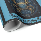 Krebs Name Geburtstag-Horoskop-Geschenk hinzufügen Geschenkpapier (Rolleneckpunkt)