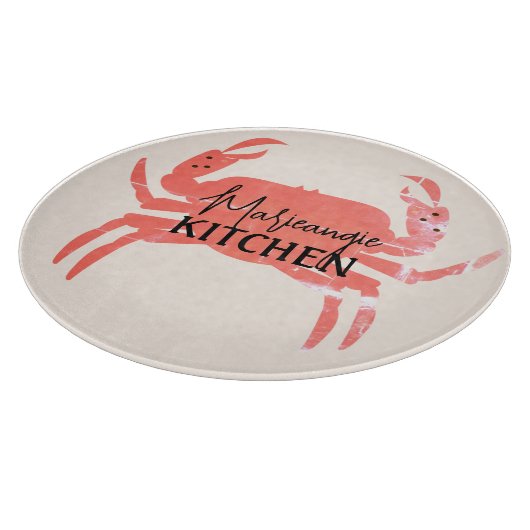 Krebs Ocean Beach Crustacean Circle Schneidebrett (Ecke)