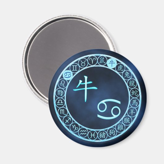 Krebs/Ox Magnet (Vorderseite/Rückseite)