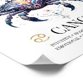 Krebs Personalisiert Elegant Zodiac Wasserfarbe Poster (Ecke)
