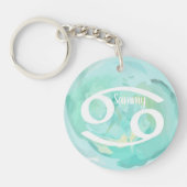 Krebs Personalisierte Wasserfarbe Zodiac-Zeichen Schlüsselanhänger (Vorderseite)