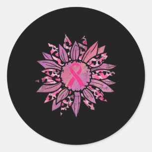 Krebs Pink Ribbon Sonnenblumen Brustkrebs Awarene Runder Aufkleber