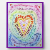 Krebs Rainbow Heart Art Painting Plaque Fotoplatte (Vorderseite)