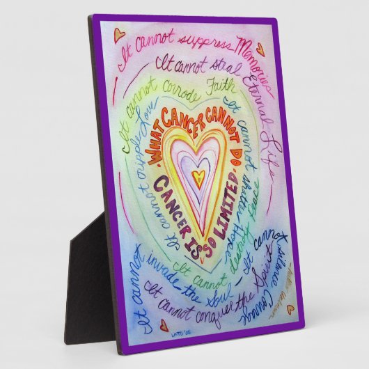 Krebs Rainbow Heart Art Painting Plaque Fotoplatte (Seite)