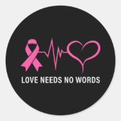 Krebs rosa Krebserkrankung Runder Aufkleber (Vorderseite)