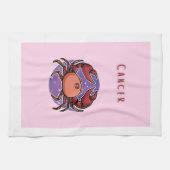 Krebs Rosa, Sternzeichen, Sternzeichen Druck Geschirrtuch (Horizontal)