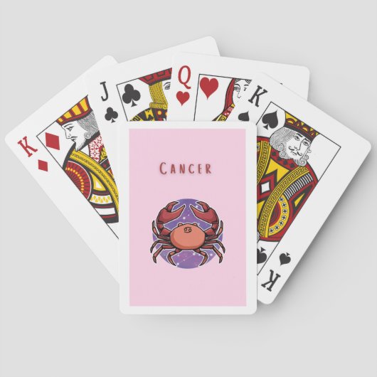 Krebs Rosa, Sternzeichen, Sternzeichen Druck Spielkarten (Rückseite)