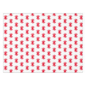 Krebs rotes weißes Muster moderne Küstenlinie Tischdecke (Vorderseite (Horizontal))