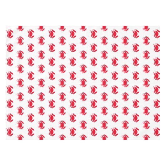 Krebs rotes weißes Muster moderne Küstenlinie Tischdecke (Vorderseite (Horizontal))