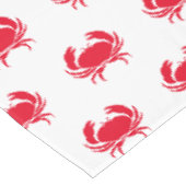 Krebs rotes weißes Muster moderne Küstenlinie Tischdecke (Schrägansicht)
