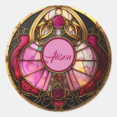 Krebs-Ruby-Strahlung Runder Aufkleber (Vorderseite)