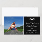 Krebs Save the Date Fotokarte (schwarz) (Vorne/Hinten)