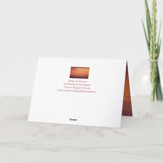 Krebs, schwere Krankheiten Natur Vogelunterstützun Karte (Rückseite)