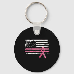 Krebs Shirt Amerikanische Flagge Brustkrebs Bewuss Schlüsselanhänger