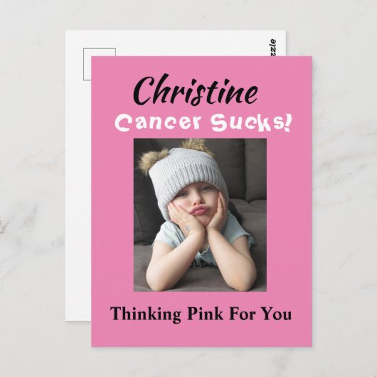 Krebs Sind zum Kotzen! Denken rosa Brustkrebs Well Postkarte (Vorne/Hinten)